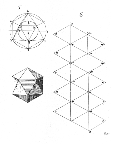 construction of Icosahedron 
from Augustin Hirschvogel's GEOMETRIA, 1543